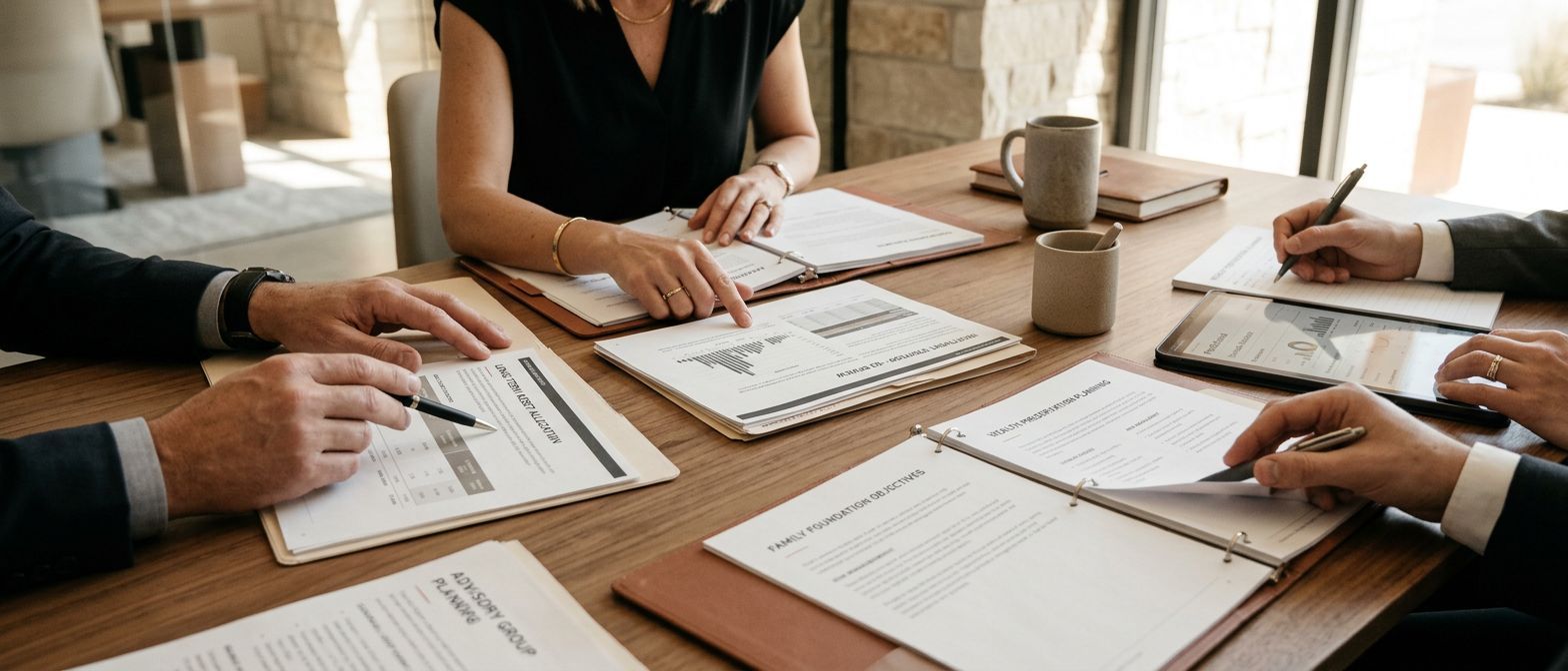 Réunion de gouvernance autour d'une table de travail